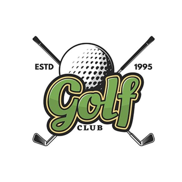 Golf Sport Vector Icon With Crossed Clubs Ball