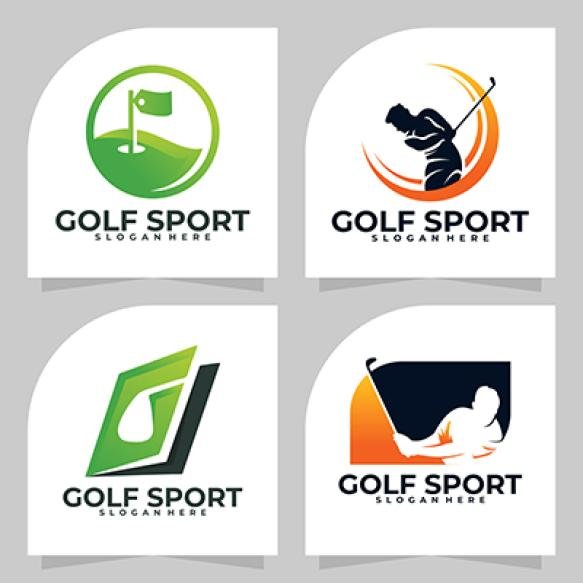 Set Golf Sport Logo Vector Design Template