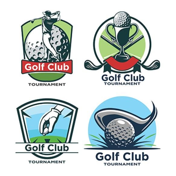 Set Golf Tournament Logo Design Template