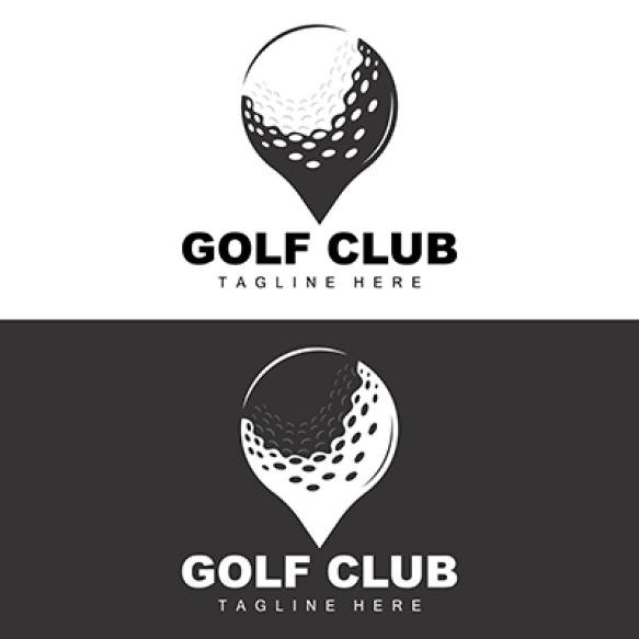 Vector Icon Logo Golf Ball Stick Golfing Outdoor Games Retro Concept Illustration