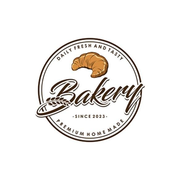 Bakery Logo Design Bake Cake Pastry Simple Homemade Badge Template Vector Illustration