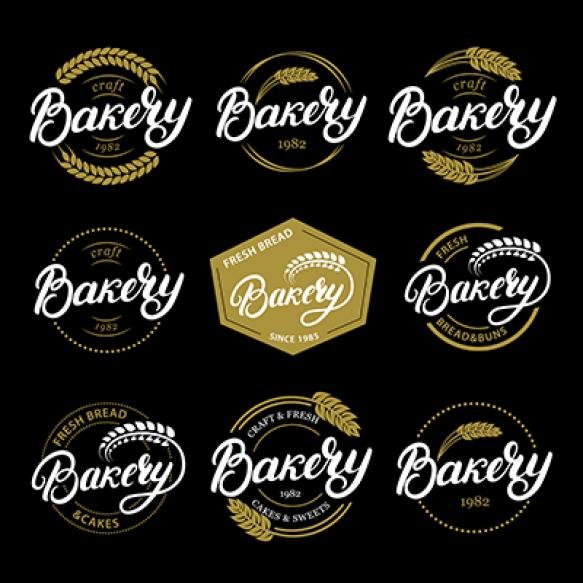 Set Bakery Hand Written Lettering Logo