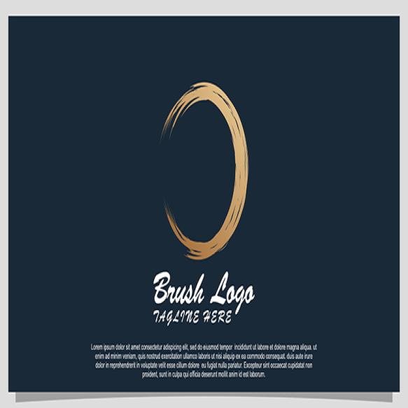 Golden Paint Brush Stroke Logo Design Premium Vector Part 1