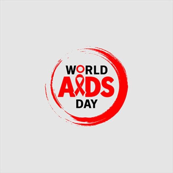 Red Circle With World Aids Day Written Inside Red Ribbon