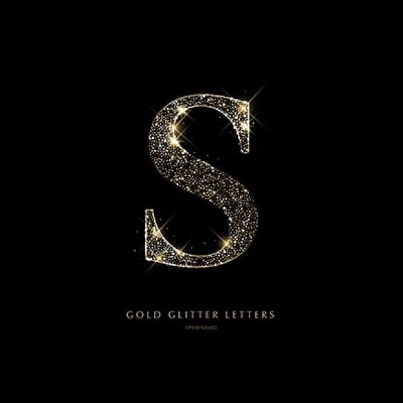 Glittering Golden Letters Black Backgroundshiny Letters (1)