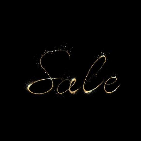 Gold Text Sale Black Background