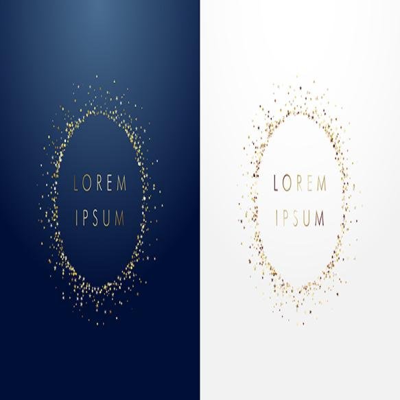 Set Sparkling Circles With Glittering Golden Dust Decorative Elements Isolated Graphic Template