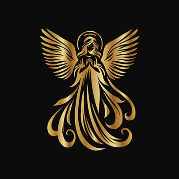 Golden Angel Black Background