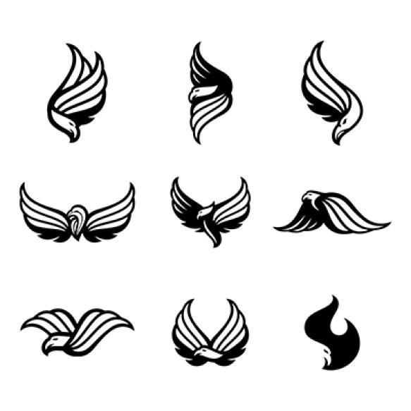 Set Eagle Logo Abstract Design Vector Template