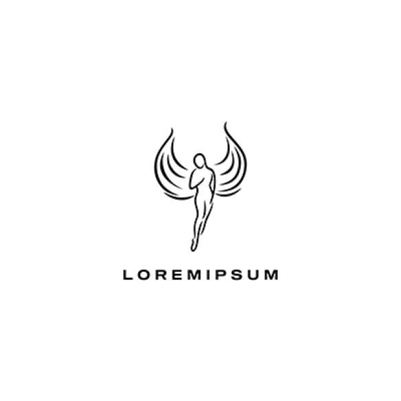 Simple Angel Logo Design Vector