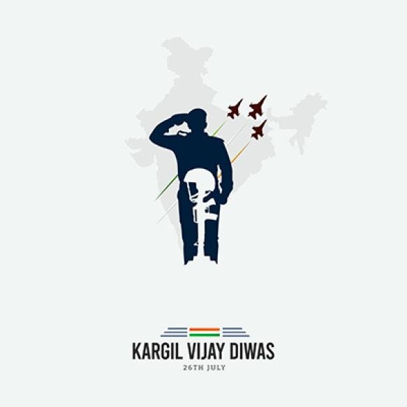 26th July Kargil Vijay Diwas Design Concept With Indian Flag Army Social Media Post
