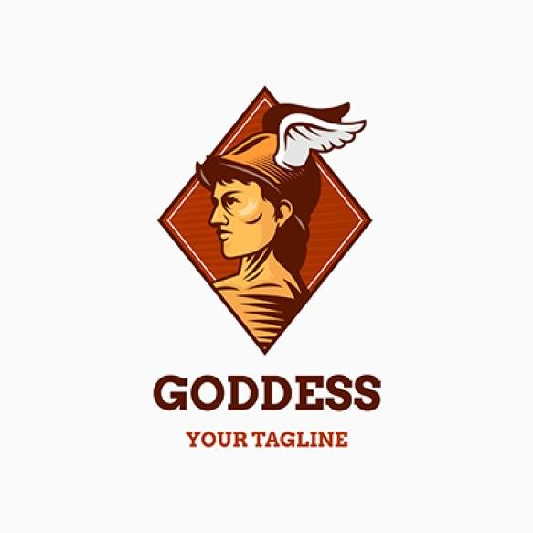 Detailed Goddess Logo Template