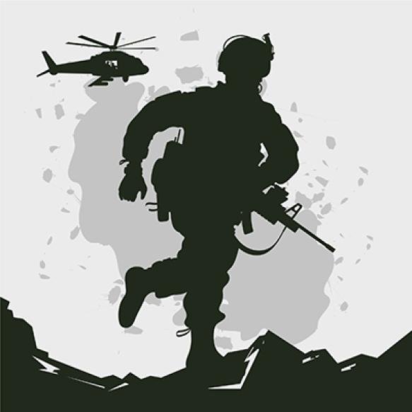 Flat Military War Silhouette