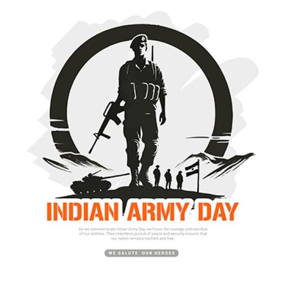 Indian Army Day Celebration With Indian Soldier Social Media Post Template Banner