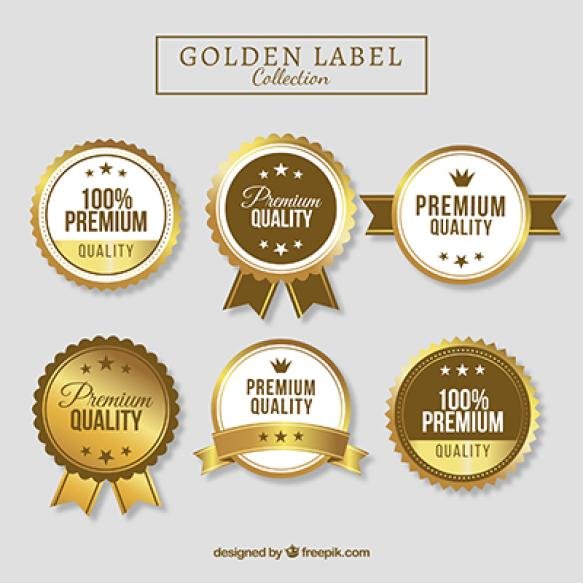 Collection Hig Quality Golden Labels