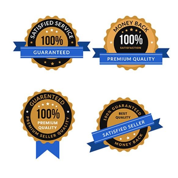 One Hundred Percent Guarantee Badge Set