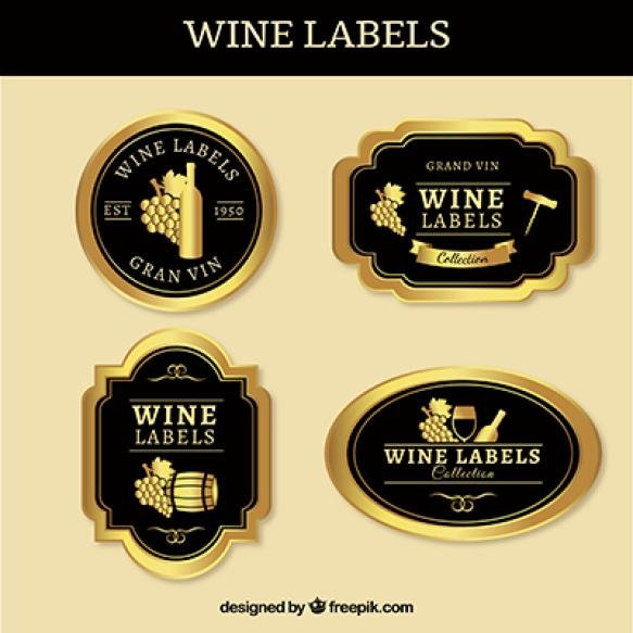 Collection Gold Wine Labels