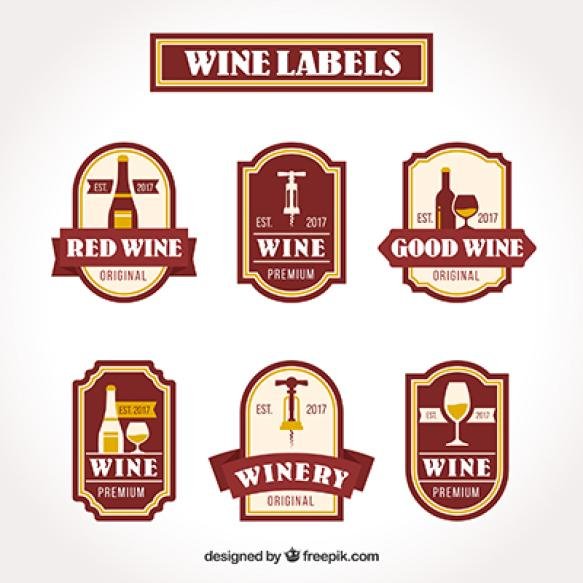 Collection Vintage Wine Stickers