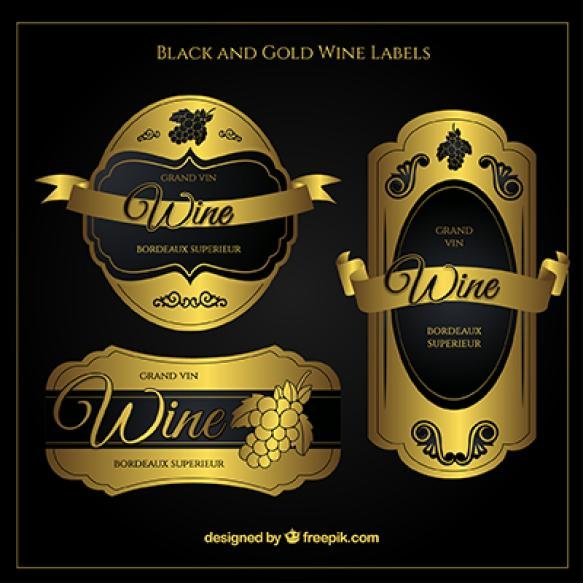 Golden Luxury Wine Labels