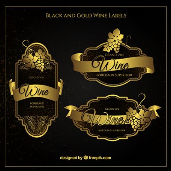 Golden Vintage Wine Stickers
