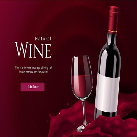 Wine Banner Realistic Style
