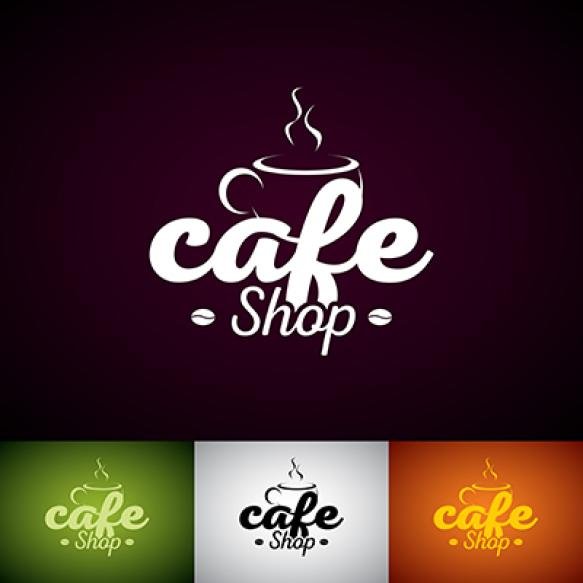 Coffe Cup Vector Logo Design Template Set Cofe Shop Label Illustration With Various Color