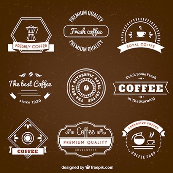 Coffee Badges Retro Style