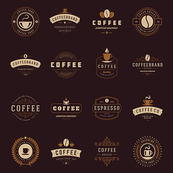 Coffee Shop Logo Templates Set