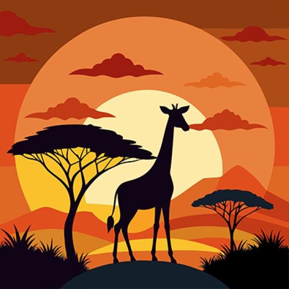 Giraffe Silhouette Sunset