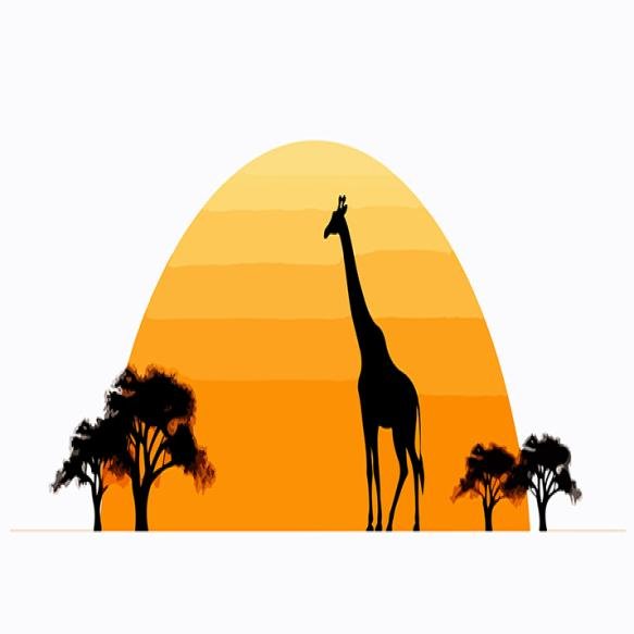 High Quality Giraffe Animal Silhouette