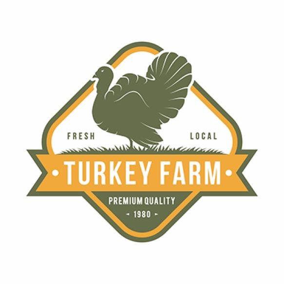 Turkey Farm Emblem Logo Design Vector Illustration (1)