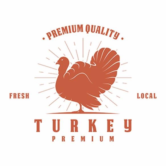 Turkey Farm Emblem Logo Design Vector Illustration