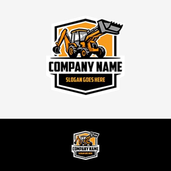 Back Hoe Loader Company Logo Badge Emblem Ready Made Logo Best Construction Related Industry