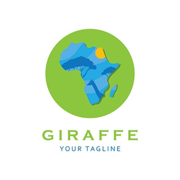 Creative Giraffe Logo With Map Slogan Template