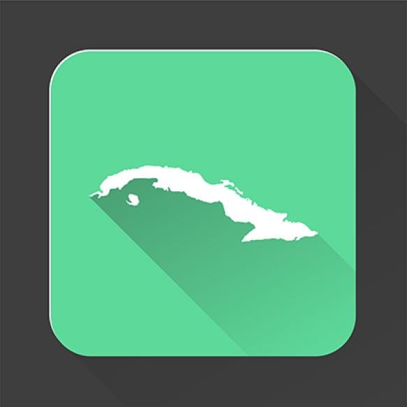 Highly Detailed Cuba Map With Borders Isolated Background Simple Flat Icon Illustration Web