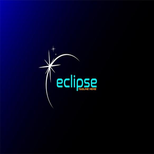 Simple Minimalist Eclipse Lunar Light Logo Design Vector