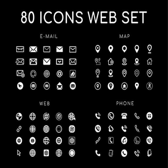 Icons Web Set Design Vector