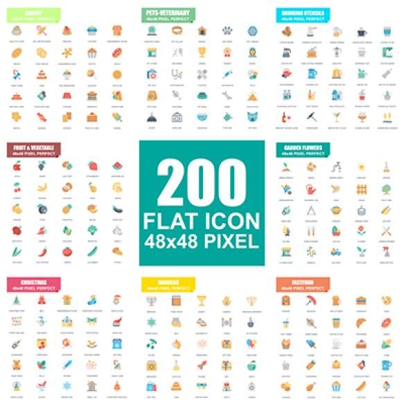 Simple Set Vector Flat Icons