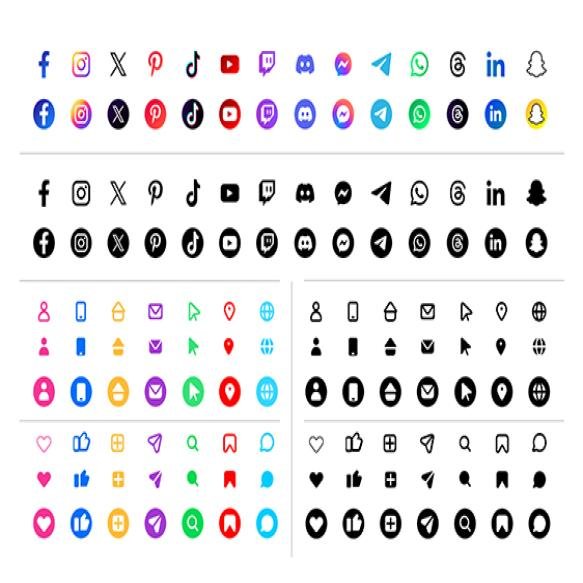 Social Media Logos Icons Set